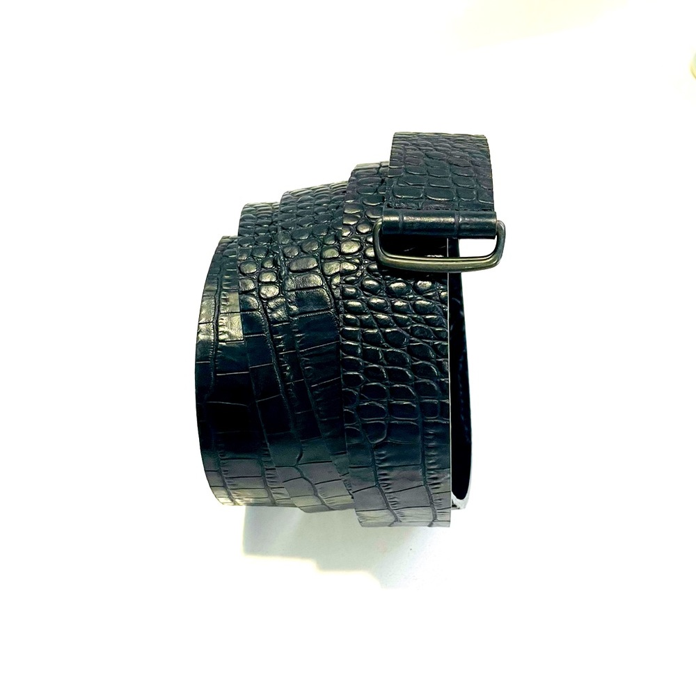 Haider Ackermann Leather Croc Wap D-Ring Belt